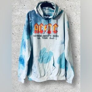 NWT Epic AC/DC For Those About To Rock UK Tour Tie Dye Hoodie